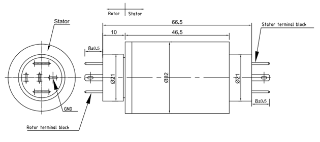 Pin slip ring drawing