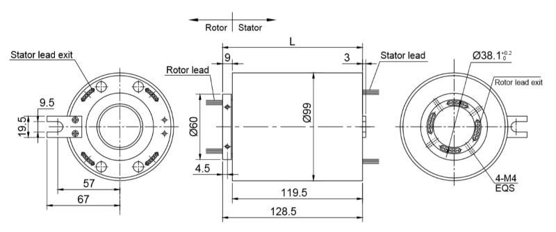 waterproof slip ring draw FHG3899