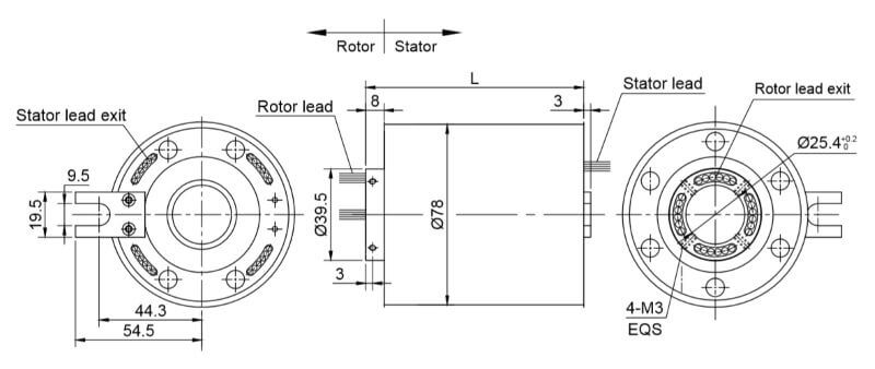 waterproof slip ring drawing FHG2578